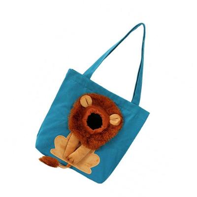 Bolsa de Transporte Pets Braslu BSL3905 Estampa Leão Azul Náilon