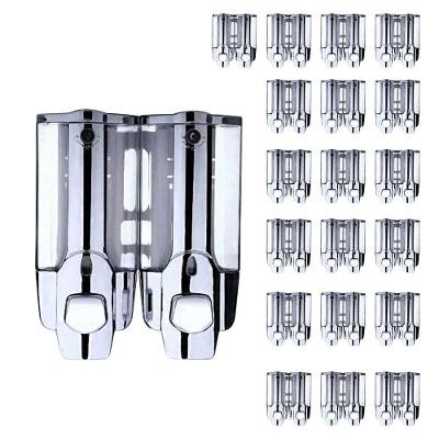 Kit 15 Dispensers Duplos BSL-19014-2 300ML Banheiro Cinza Braslu