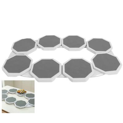 Plataforma Giratória BSL3799 8 Bandejas ABS 360 Graus Mesa de Jantar Branco Braslu