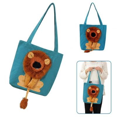 Bolsa de Transporte Pets Braslu BSL3906 Estampa Leão Azul Náilon