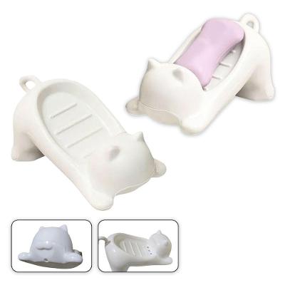Kit 2 Saboneteiras BSL3817 Gatinho ABS Drenagem Banheiro Branco Braslu