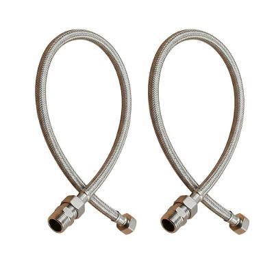Par Engate Flexível Rabicho 80cm Monocomando Aço Inoxidável Braslu