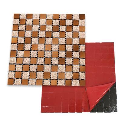 Pastilha Adesiva de Parede BSL3856 Vidro Geométrico Dourado Braslu