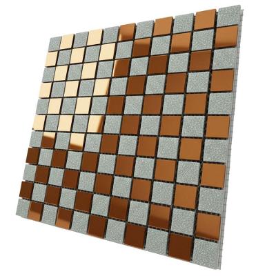 Pastilha Decorativa Autocolante BSL3854 de Vidro Dourado Braslu
