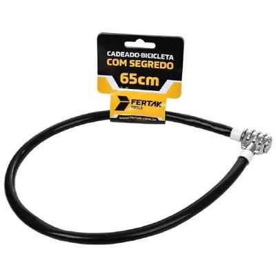 Cadeado para Bicicleta com Segredo 65cm X 10mm Cabo de Aço Preto Fertak Tools