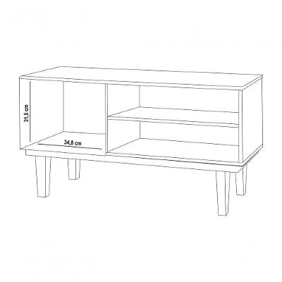 Rack Denver para Tv Até 55 Polegadas 110cm Preto Naturale Carmolar Móveis