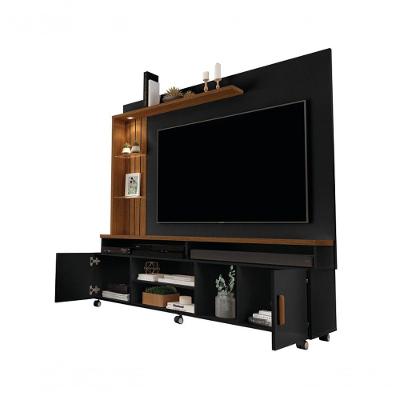 Home para Tv Ocean 65" 200cm MDF-MDP Preto-canela Carmolar Móveis