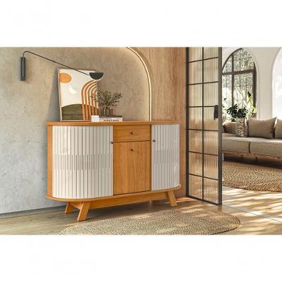 Buffet Monza 3 Portas 1 Gaveta MDP 136cm Cinamomo-off White Madetec Móveis