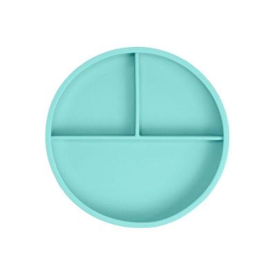 Prato Alimentação Infantil Bebê Freso Baby Blw Ia Silicone Livre De Bpa Com Ventosa E Divisória Verde