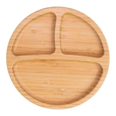 Freso Baby Prato De Bambu Ecológico Com Divisória E Ventosa Para Introdução Alimentar Bebê Freso Baby Rosa