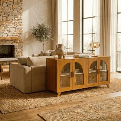 Buffet Murano 4 Portas 2 Prateleiras MDF-MDP 160CM Off White Artely