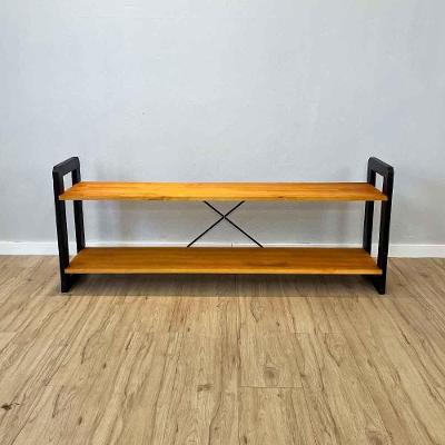 Rack de TV Linea 141,5CM Madeira Pinus Carvalho e Preto Artfactory Design