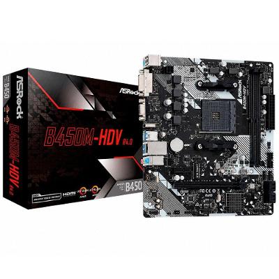 Placa Mãe Asrock B450M-HDV AMD AM4 DDR4 Chipset B450 Micro ATX