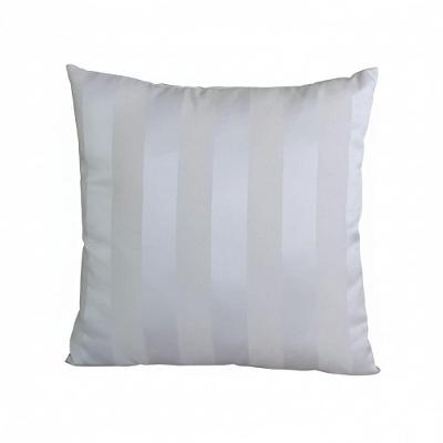 Kit 2 Capas de Almofada Jacquard Listras Zíper Invisível 45x45cm Creme