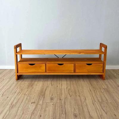 Rack para TV Linea Madeira Maciça 3 Gavetas 141,5CM Amadeirado