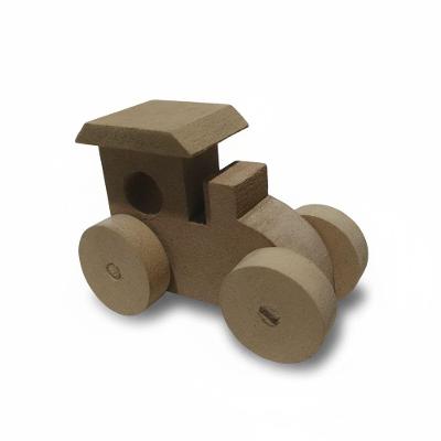 Mini Trenzinho Artesanal MDF Pinus e Madeira 6x4x8cm Kit 10 Peças
