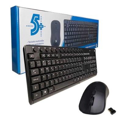 Kit Teclado e Mouse sem Fio 015-0079 Office 2.4GHz Alcance 8 Metros 5+
