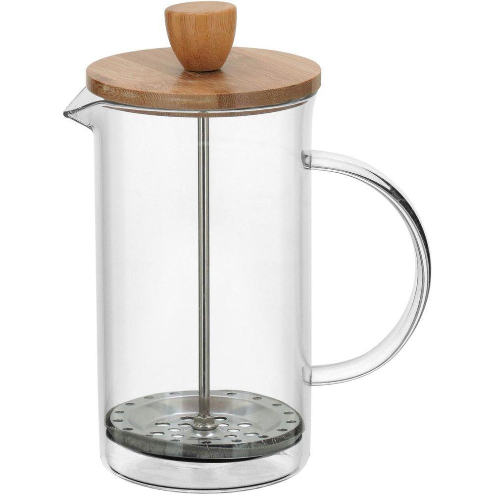 Balzac Cafeteira Francesa 19X8X8Cm 600Ml Borosilicato Transp Tampa Bambu - 1
