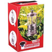 Balzac Cafeteira Francesa 19X8X8Cm 600Ml Borosilicato Transp Tampa Bambu