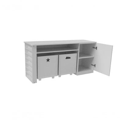 Rack Infantil com Baús Kauan MDF 128cm Branco Woodcore