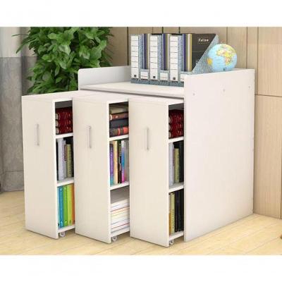 Estante Mesa 3 Gavetas 3 Prateleiras Moderno MDF Branco Woodcore