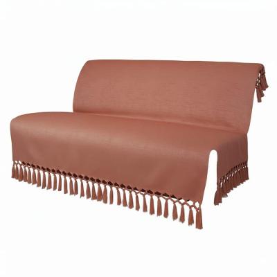 Manta Xale Jacquard Reversível Franja Artesanal Terracota 1,80x1,40