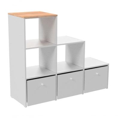 Organizador Infantil Bart Nichos Colméia e Baús MDF 120CM Branco Woodcore