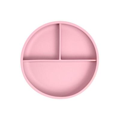Prato Alimentação Infantil Bebê Freso Baby Silicone Livre Bpa Com Ventosa E Divisória Blw Bliss Rosa