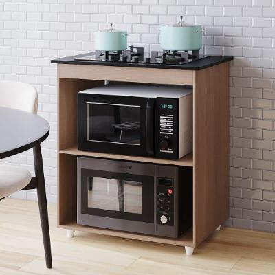 Balcão para Cooktop Laura 4 Bocas MDP 75CM Amadeirado Desk Design
