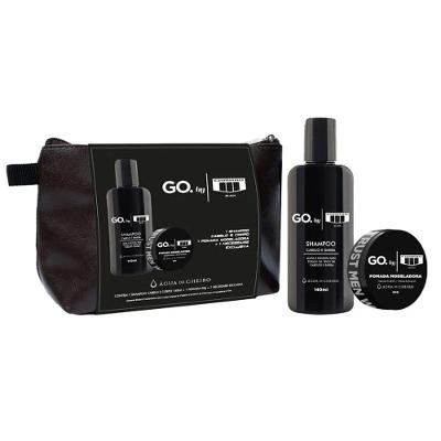 Kit Cuidados Masculinos Go. By Camaro Black Shampoo Pomada Necessaire