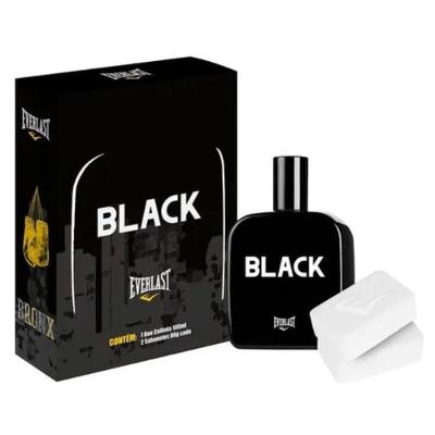 Kit de Perfumaria Everlast Black com Deo Colônia 100ML e 2 Sabonetes em Barra 80g Masculino Everlast