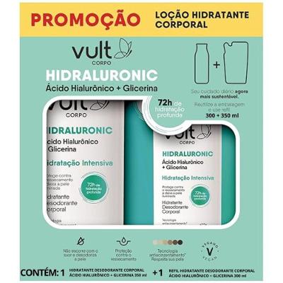 Kit Hidratante Corporal Hidraluronic Ácido Hialurônico e Glicerina Vult