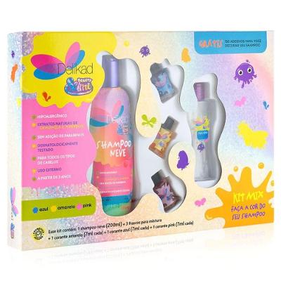 Kit Shampoo Mix Beauty Slime 200ML com Corantes Branco Delikad