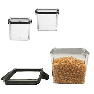 Kit 2 Potes Herméticos MC11071 Acrílico Trava 700ML Cozinha Preto AB Mídia