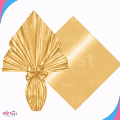 Kit 25 Sacos para Ovos de Páscoa Polipropileno 24X24CM Dourado OEM