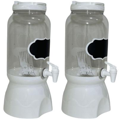 Kit 02 Suqueiras PET 3600ML Torneira e Base Lousa Branca Bandeirante