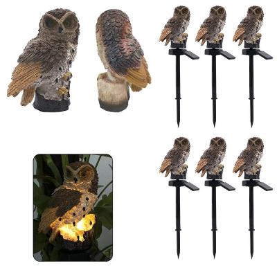 Kit 6 Corujas Luminárias Solares SU-CORU LED Marrom Leva Pro Pet