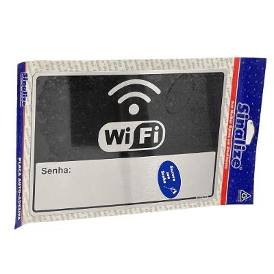 Placa de Sinalização Wifi Alumínio Auto-Adesiva 16x23cm Sinalize