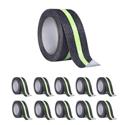 Kit 10 Fitas Antiderrapantes Adesivas 5 Metros Faixa Fluorescente Preta Leva Pra Casa