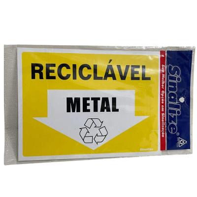Placa Sinalizadora Material Reciclável Metal 15x20cm Sinalize