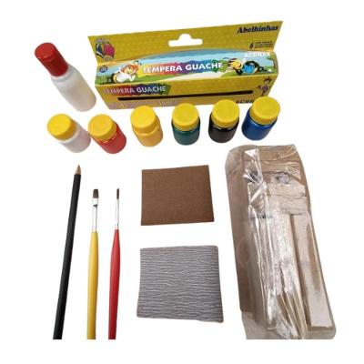 Carrinho de Madeira Infantil para Montar e Colorir MDF 26 Peças