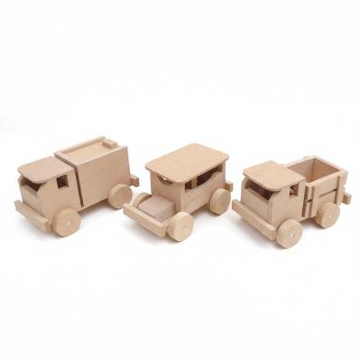 Bloco de Montar Kit Trio Alegria Cru Caminhão Madeira Rodas Móveis Alegria Brinquedos