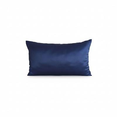 Kit 2 Capas de Almofada Baguete Jacquard Liso Azul Marinho 50x30cm