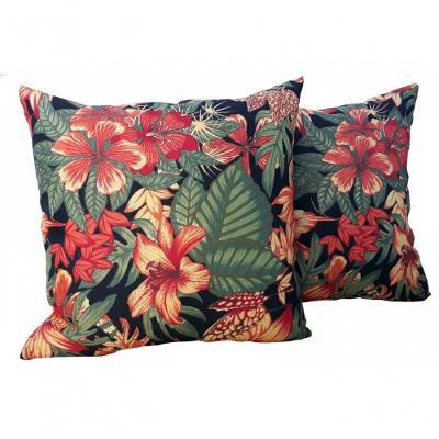 Kit 2 Capas de Almofada 45x45cm Borboleta Hibisco Gorgurinho Laranja
