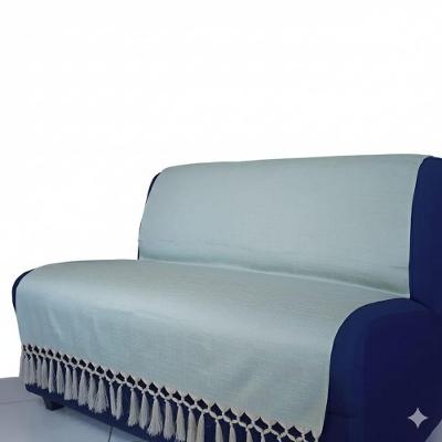 Manta Xalé Jacquard Poá Dupla Face Dourado e Turquesa 1,40x1,80
