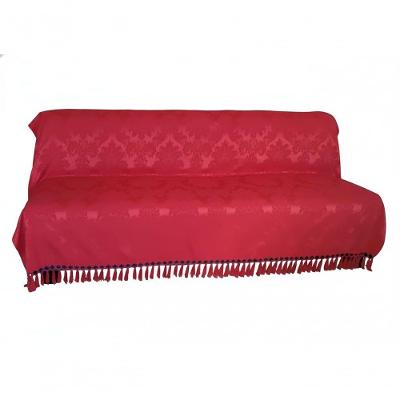 Manta para Sofá Xale Gigante Jacquard Reversível Vermelho Medalhão 2,80x1,80