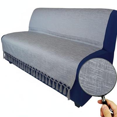 Manta Xale Jacquard Mesclada para Sofá 1,40x1,80 Cinza e Cru