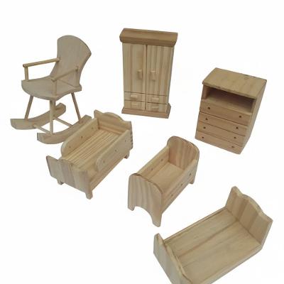 Kit de Móveis em Miniatura para Casa de Bonecas Madeira Bege
