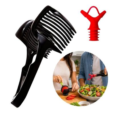 Kit Fatiador Pinça Multiuso e Bico Dosador 2 em 1 Polipropileno Preto Prana Gourmet