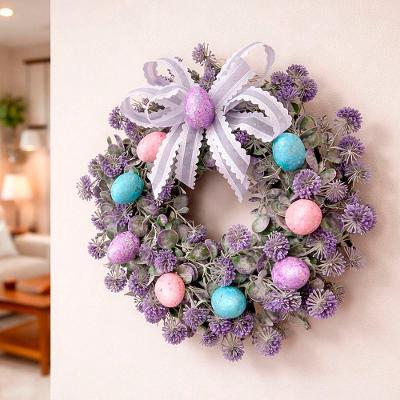 Guirlanda Decorativa de Páscoa com Ovos Artificiais 30cm para Ambientes Internos Roxo